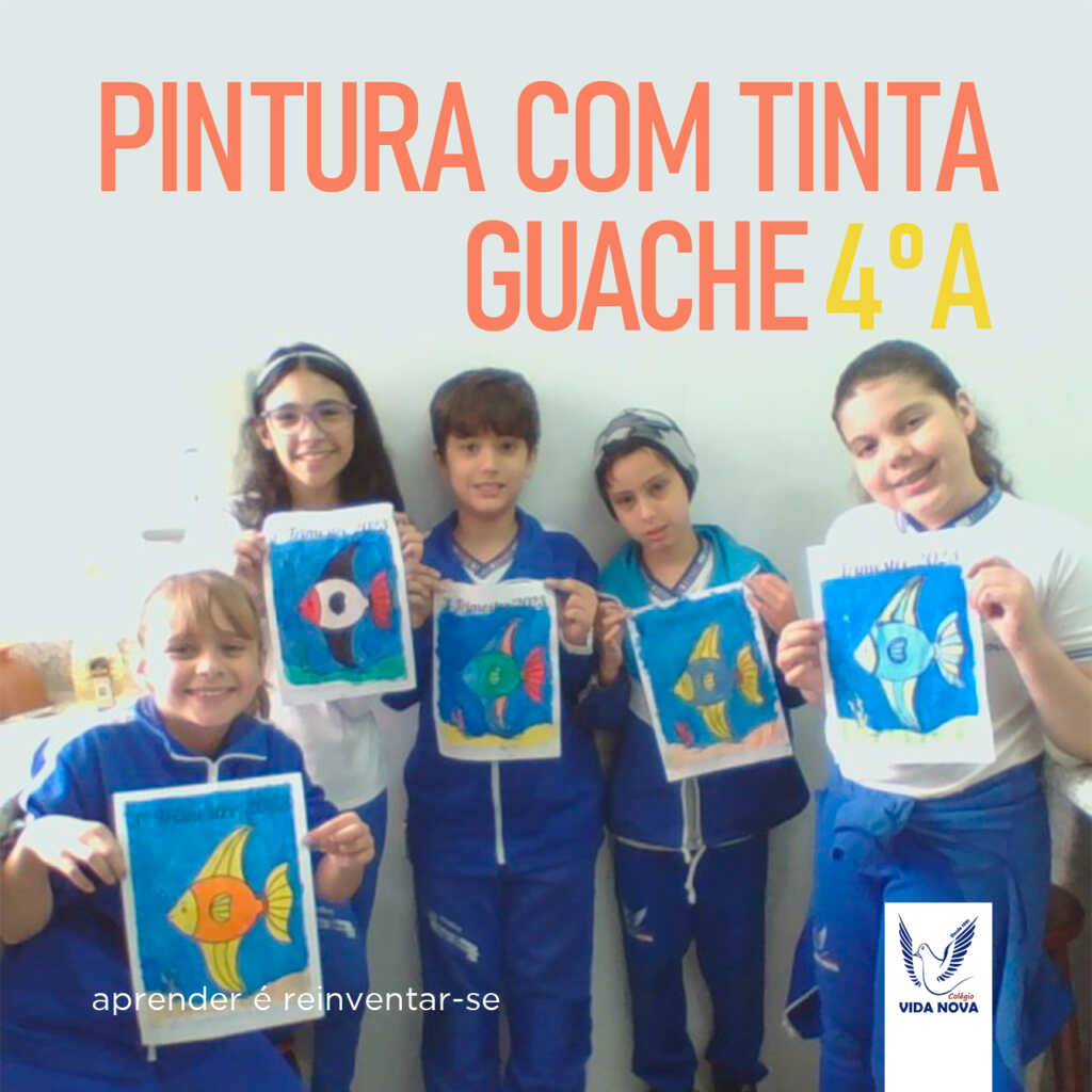 Pintura com tinta guache - Colégio Vida Nova